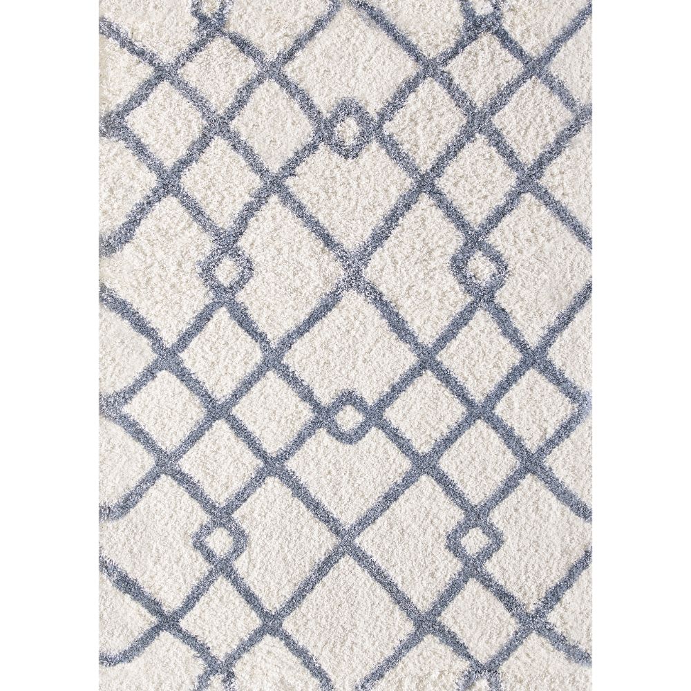 Dynamic Rugs 6361-159 Nitro Lux 6.7 Ft. X 9.6 Ft. Rectangle Rug in Ivory/Blue